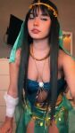 1girl alejandra_olivera belly_dancer clothed dancing egirl egyptian_clothes hips jewelry makeup mascara non-nude seductive_eyes smiling tagme tiktok video webm