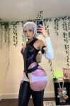 1girl cosplay cyberpunk_edgerunners lucy_(cyberpunk) selfie solo strawbunnix