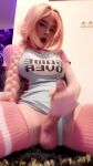 animated balls big_penis masturbation painted_skin penis pixiedust69 saggy_balls thighhighs trans_female transgender video wig