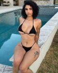 big_ass bikini black_hair curly_hair large_breasts rainheartssss tagme tattoo