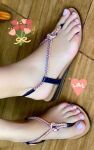 feet foot_fetish painted_nails painted_toenails perfect_feet sandals t-strap tagme white_nails