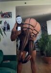 before_sex black_male carrying fat_ass fishnet_stockings fishnets gay huge_ass mask selfie suciowalker teasing trap