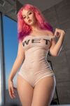 1girl clothed clothed_female disharmonica female female_focus female_only female_solo form_fitting helly_valentine non-nude pink_hair see-through solo solo_female solo_focus tight_clothes wet wet_body wet_clothes wet_skin