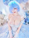 asian cleavage cosplay huge_breasts oiled_breasts re:zero_kara hajimeru isekai seikatsu rem_(re:zero)