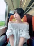 1girl asian black_hair breasts exhibitionism large_breasts nude public_indecency real_life short_hair smile solo sound submission sumire_live train video webm