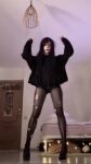 1girl black_hair clothed clothed_female dancing goth goth_girl music non-nude stockings tagme torn_pantyhose video video_with sound webm