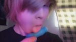 1boy anal anal_insertion anal_masturbation anal_penetration blue_lingerie dildo femboy hanging_balls jackraidenlol knotted_dildo lingerie plap rubbing_ass saying_fuck saying_omg small_breasts sound sucking_dildo tagme webm
