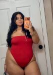 1girl amateur bbw beautybygen bracelet brown_skin chubby curvy dark_hair eyelashes female full_lips indoors latina legs long_hair looking_at viewer milf non-nude phone posing presenting ring selfie solo sourced standing swimsuit thick thick_thighs wide_hips youtuber