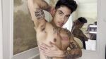 2boys anal anal_sex armpits ass bbc bed black_hair black_male blkbastian daddyblackxxl dark-skinned_male ear_piercing fellatio gay interracial male male_moaning male_only moaning muscular_male nipple_piercing nipples on_bed oral penis piercing pov short_hair socks sound sourced tattoo text thong video webm xvideos.com