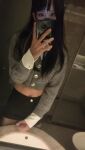 1boy animated asian bathroom cum ejaculation erection femboy long_hair male_masturbation masturbation mirror moaning name_request navel niki_tivia penis semen smartphone sound spread_legs trap video webm