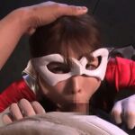 akari_niimura animated asian blowjob blowjob_face brunette cape censored clothed_sex costume eye_mask facemask female gif hand_on head japanese jav jav_actress mask pov pov_eye contact spsc-23 superhero_costume