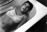 1960s absurdres alternate_scene asian_female bare_shoulders bathtub beautiful_woman behind_the scenes black_and white blood_and black lace claude_dantes cleavage corpse death death_scene deleted_scene drowned emotionless emotionless_female erect_nipples expressionless fake greyscale highres huge_breasts huge_tits navel open_mouth see-through_bra tao-li tomboyish wet_body wet_breasts wet_skin white_bra white_lingerie