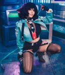 1girl black_hair cosplay jane_doe (zenless zone zero) jessica_nigri solo tagme zenless_zone zero