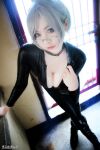 asian breasts cosplay female grey_hair large_breasts long_hair solo