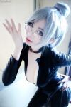 asian breasts cosplay female grey_hair large_breasts long_hair solo