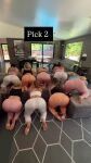6+girls all_fours ass ass_jiggle black_hair blonde_hair brown_hair clothed_female female female_focus female_only huge_ass jiggle jiggling_ass long_hair looking_back multiple_girls music sound tattoo tattoo_on back vertical_video video webm