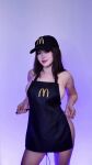 1girl apron apron_only cap long_hair mcdonald&#039;s music tagme video video_with sound webm
