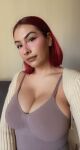 1girl big_breasts cleavage devilbbby female female_only huge_breasts looking_at_viewer onlyfans photo red_hair redhead selfie solo twitter zizandiipoops