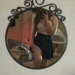 blonde blonde_hair bra breasts clothed clothed_female faceless faceless_female female female_only short_skirt skirt tits white_female