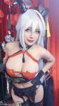 ass big_breasts byoru cosplay white_hair