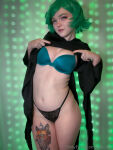 bra cosplay elle_chu green_hair i'll one-punch_man onlyfans outdoor petite small_breasts tatsumaki thong