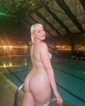 1girl actress ass big_ass blonde blonde_hair bottomless breasts celebrity completely_nude fake female female_focus female_only female_solo harley_quinn smith lipstick long_hair looking_at viewer looking_back makeup nipples nude pool presenting_ass sideboob smile smiling solo standing thick topless water