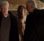 1girl 2boys animated brunette clothed_male nude female completely_nude gif jarah_maria anders tatort_(tv show)