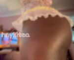 1girl ass ass_jiggle bedroom big_ass bottomless dark-skinned_female dark_skin dress ebony female female_focus female_only female_solo hnykitea jiggle jiggling_ass presenting_ass solo sound standing text thick watermark webm