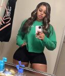 curvy ebony escort mirror_selfie selfie solo solo_female thick_thighs thighs