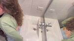 2girls ass ass_grab bathroom breasts brown_hair couple dry_humping female female_masturbation female_only grabbing_ass kissing lesbian masturbation medium_breasts moaning open_mouth panties scarlettandchanel sound video webm