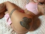 bbl bhad_bhabie bra celebrity faceless_female female laying_on side onlyfans skinny tattoos thick_ass