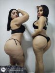 2girls bed bra female karlitabb_69 panties tattoo thick_thighs