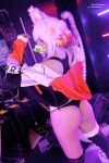 1girl ass butt cosplay demenishiki female jacket red_panda girl thick thick_ass thick_thighs thighhighs thighs virtual_youtuber vtuber white_hair xanzera yuusachii