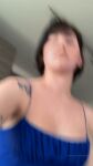 animated armpits ass ass_jiggle ass_shake breasts bulge butt_plug daisy_taylor dark_hair dress dress_lift onlyfans open_mouth pornstar short_hair smile solo tattoo thong thong_pull transgender watermark white