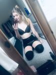 black_bra black_skirt bra mirror mirror_selfie selfie skirt