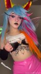 1girl black_lipstick boobs breasts colored_hair cosplay elizahime fansly female female_focus female_only furry girl helluva_boss makeup solo solo_female solo_focus solo_girl sound sourced tagme tattoo video video_with sound webm wig