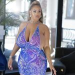 big_breasts bracelet curvy curvy_female curvy_figure dark-skinned_female dark_skin dress eyeshadow hips large_breasts lips long_hair mature mature_female mature_woman necklace persephanii ponytail purple_clothing purple_dress ring