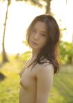 1girl asian asian_female black_hair breasts female female_only japanese japanese_female jav long_hair nipples nude photo sideboob small_breasts solo straight_hair yoshitaka_nene