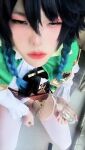 1boy animated asian cosplay cum cute ejaculation erection femboy genshin_impact male_masturbation masturbation moaning moaning_in pleasure penis sound trap venti_(genshin impact) (cosplay) video webm