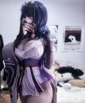 big_breasts big_tits cosplay mirror phone raiden_shogun
