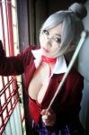 asian breasts cosplay female grey_hair large_breasts long_hair solo