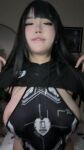 1girl black_hair bouncing_breasts breasts daph_vt female jiggle jiggling_breasts large_breasts nipples sideboob tits video webm
