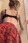 anus gif no_panties pussy pussy_reveal skirt skirt_lift upskirt