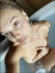 1girl alexis_ren bath bathing completely_nude completely_nude female convenient_censoring covering covering_breasts covering_nipples female female_focus female_only female_solo nude nude_female nudity partially_submerged solo solo_female solo_focus wet