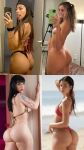 4girls aldi_bernardo argentina argentine argentinian argentinian_female ass_focus big_ass big_butt bubble_ass bubble_butt cap completely_nude demon_miika demon_mika demonmika latina light-skinned_female long_hair mikaela_lafuente mirror mirror_selfie nude_female slingshot_bikini split_screen take_your pick thong thong_bikini