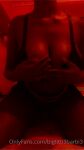 big_breasts bigtitti3barbi3 black_female breasts cleavage clothed ebony fishnets onlyfans onlyfans_username playing_with breasts red_light rubbing_breasts tagme tattoo waist_beads webm