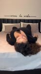 1girl bed bedroom breast_jiggle brown_hair female female_focus female_only female_solo huge_breasts jiggle jiggling_breasts long_hair lying on_bed solo solo_female solo_focus sound vertical_video video webm