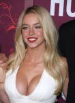 1girl actress big_breasts blonde blonde_hair breasts celebrity cleavage female female_focus female_only female_solo lipstick long_hair makeup ring smile smiling solo sydney_sweeney white_female