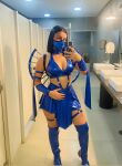 1girl ai_generated amateur brazilian brazilian_(nationality) breasts cosplay costume female female_only kitana large_breasts latex leather leather_boots mortal_kombat shiny slut solo victoria