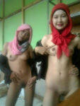 2girls asian asian_female hijab indonesian lesbian nude nude_female yuri